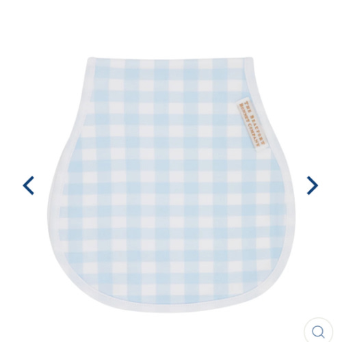 Oopsie Daisy Burp Cloth - Buckhead Blue Gingham with Worth Avenue White