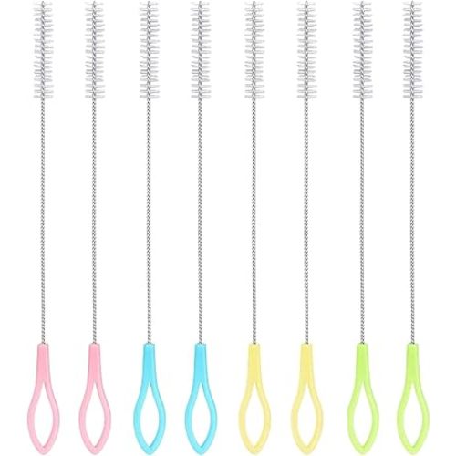 8pcs Nylon Stainless Steel Straw Brush, Drinking Straw Cleaning Brushes Set, Extra Long Pipe Cleaners, Straw Cleaning Brush for Tumbler, Sippy Cup, Bottle and Straw (Rhombic 8pcs)