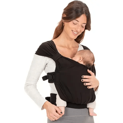 Boba Bliss Hybrid Baby Carrier Newborn to Toddler - 2-in-1 Baby Wrap & Baby Carrier - Pre-Wrapped Baby Sling Wrap Newborn - Certified Hip-Healthy - Soft & Stretchy Baby Sling Carrier- 7-35 lbs (Black)