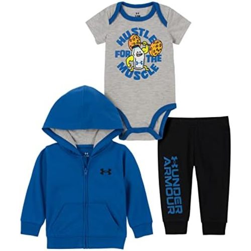 Under Armour baby-boys 3-piece Set, Bodysuit, Graphic T-shirt and Shorts, Crew Neckline