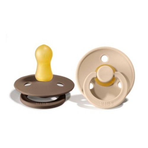 Bibs Colour Latex Pacifier - 2pk, Color: Dark Oak/Vanilla