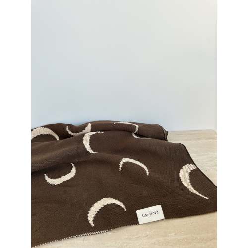 Lunar Knitted Blanket - Cocoa/Cream