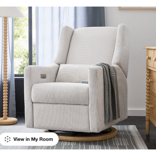 Babyletto Kiwi Striped Grey Nursery Glider Recliner Chair