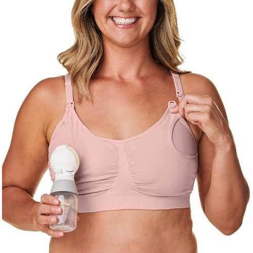Bravado Designs Hands Free Pumping Bra & Nursing Bra 2-in-1 Seamless for Maternity & Breastfeeding