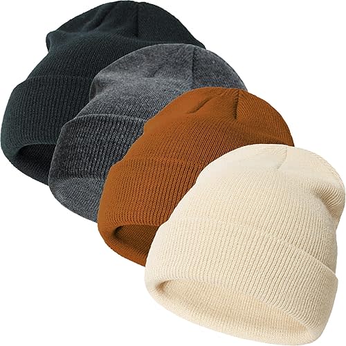 Sea Zaela 4 Packs Baby Toddler Winter Hats Infant Boys Girls Beanie Soft Knitted Hat Set