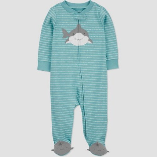 Carter's Just One You®️ Baby Boys' Striped Shark Sleep N' Play - Blue, Size: Newborn
