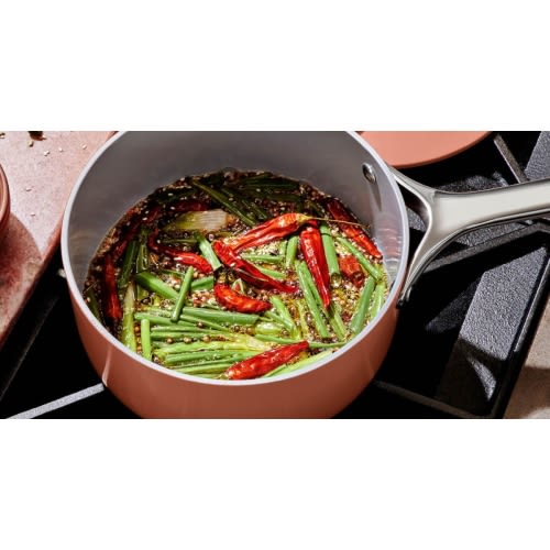 Ceramic Sauce Pan & Steamer basket