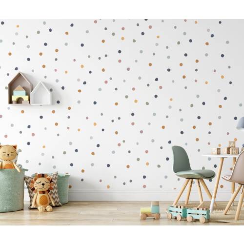 150 Mini Boho Chic Polka Dot Wall Stickers For Children's Bedrooms, Nursery Wall Stickers, Nursery Decals, Kids Wall Decals, Boho Decor