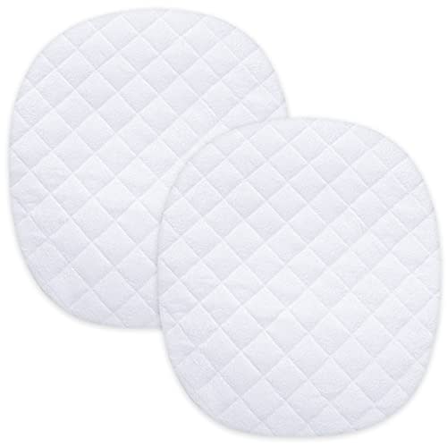 Waterproof Bassinet Mattress Pad Cover Fit for Graco Pack 'n-Play Dome LX Bassinet (not playard), 2 Pack, Ultra Soft Viscose Made from Bamboo Terry Surface, Breathable and Easy Care