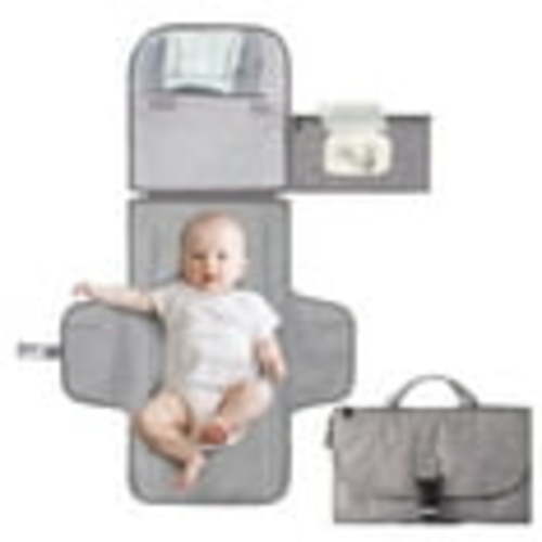Portable Diaper Changing Pad, Waterproof Travel Changing Kit, Baby Shower Gift , Gray
