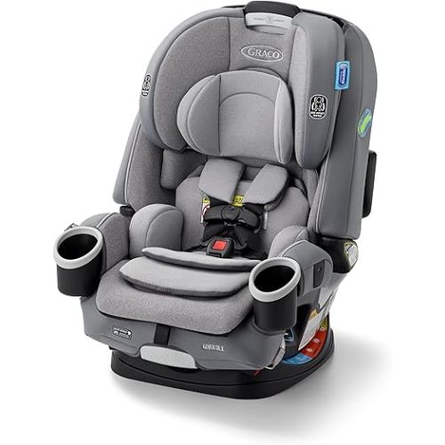 Graco 4Ever DLX 4-in-1 Car Seat, Charlie | Infant to Toddler Car Seat, with 10 Years of Use | Rear-Facing, Forward-Facing and Booster Modes | Safe, Comfortable and Convenient