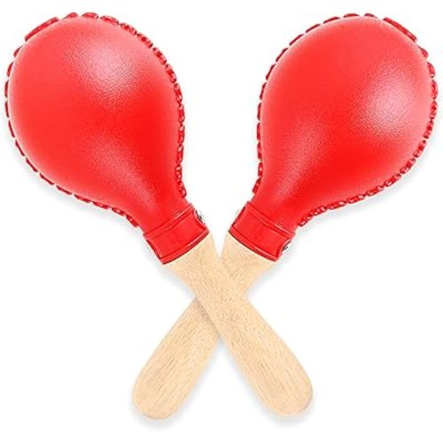 EASTROCK Maracas Hand Percussion Rattles Sand Hammer Percussion Instrument Red Professional Maracas with ABS Shells and Wooden Handles for Live Performances and Recording Party Concert KTV Red