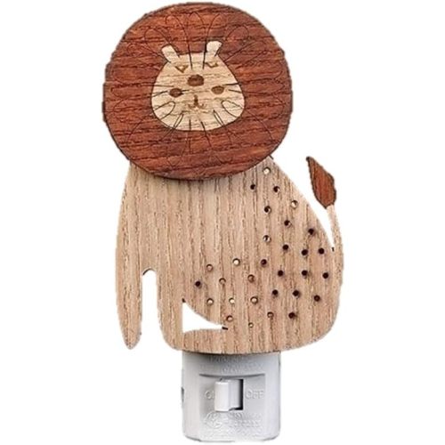 Roman Inc. 6" H Woodworks Safari Lion Night Light 163585