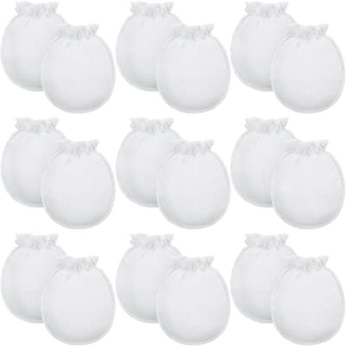 9 Pairs Newborn Baby Boys Girls Mittens 0-6 Months Infant Toddler Mittens No Scratch Solid Color Gloves