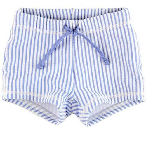 Ruggedbutts Baby Boys Swim Shorties - Periwinkle Blue Seersucker, Size: 0-3m