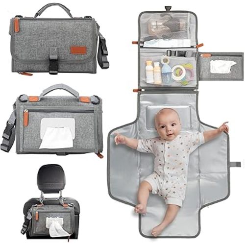 Baby Portable Changing Pad Wipeable Travel Diaper Changing Station,Portable Changing Pad for Baby Travel Changing Pad,Baby Shower Gifts Newborn Must Haves