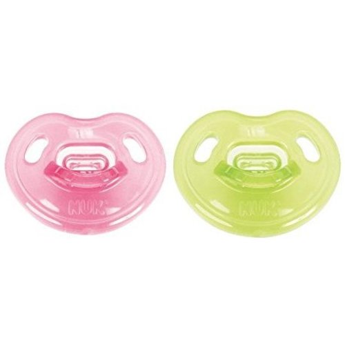 NUK Newborn 100% Silicone Orthodontic Pacifier, 0-3 months, Assorted Colors, 2 pk