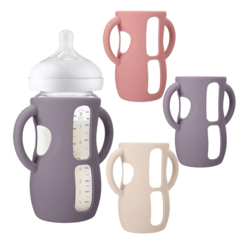 BUSOHA 3 Pack Silicone Sleeves for Avent Baby Bottles - Drop Protection Baby Bottle Sleeves with Handle for Avent Natural Baby Bottles,8 Ounce