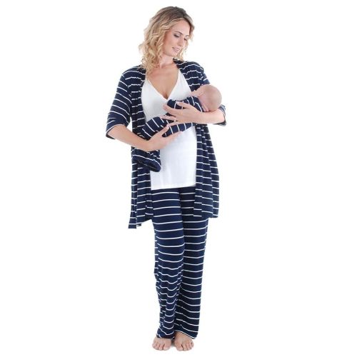 5 Piece Maternity and Nursing PJ Pant Set for Mom and Baby
