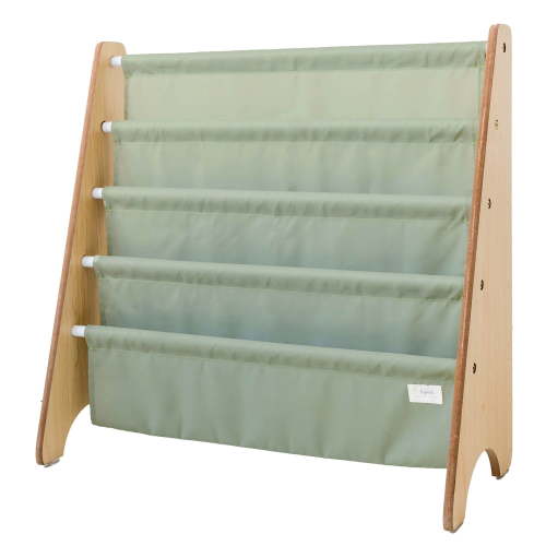 3 Sprouts Recycled Fabric Kids Book Rack Storage Bookshelf Organizer in Green for Ages 3+