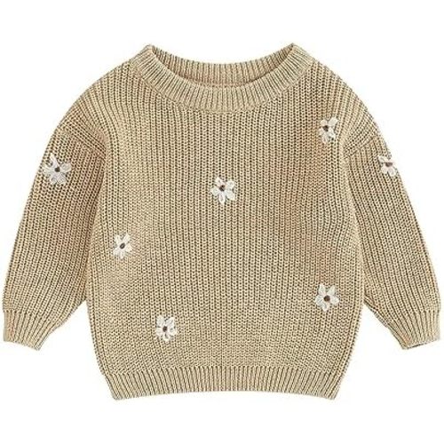 Karwuiio Toddler Baby Girl Boy Knit Sweater Round Neck Long Sleeve Pullover Sweatshirt Fall Winter Clothes
