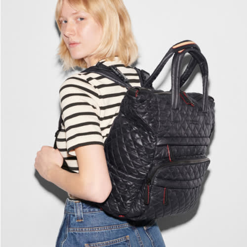 Metro Utility Quilted Backpack in Black | MZ Wallace - Diaper Bag