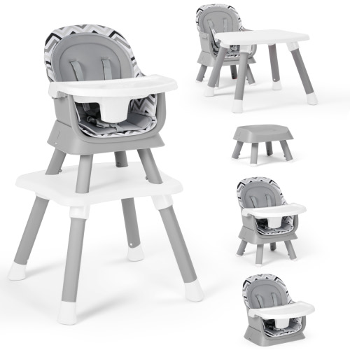 AILEEKISS 8 in 1 Baby High Chair, Toddler Dining Booster Seat for Eating, Chevron