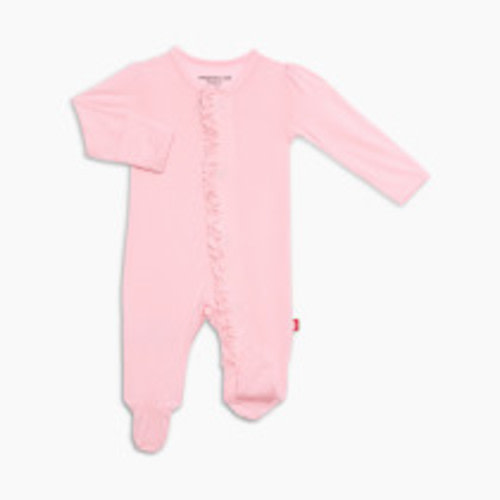 Magnetic Me Modal Magnetic Ruffle Footie - Pink Dogwood, 0-3 M