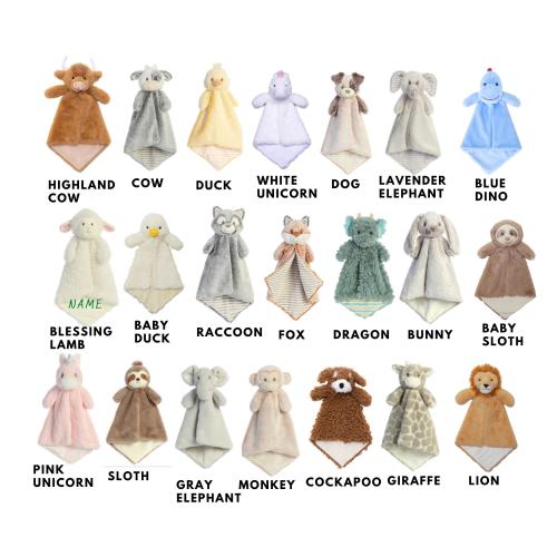 Personalized Animal Lovey, Animal Blanket, Embroidered Blanket, Security Blanket, Luvster, Baby Gift, Custom Personalized Baby Gift
