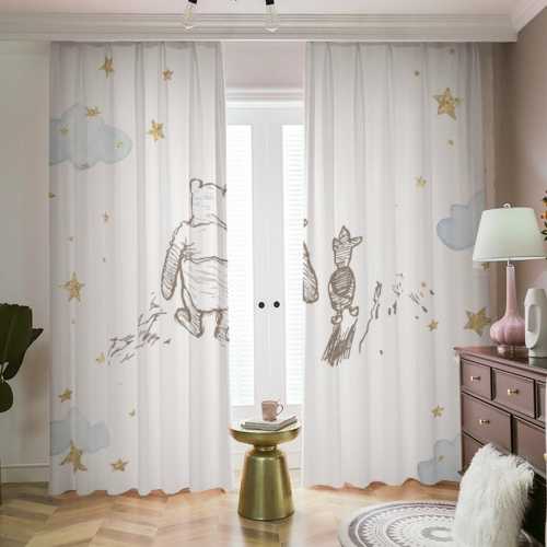 Blackout Curtains with Hooks Winnie the Pooh Kids Room Playroom Decor Curtains Girls room Boys