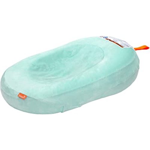 Boon Puff Inflatable Baby Bather - Infant Bathtub Includes Microfleece Cover and Contoured Sides – Inflatable Baby Bathtub for Newborns and Infants