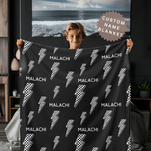 Boy Name Blanket Personalized Toddler Boy Cool Kid Gift Custom Name Birthday Boy Custom Baby Boy Blanket Name Gift Idea 1 Year Old Boy Gift