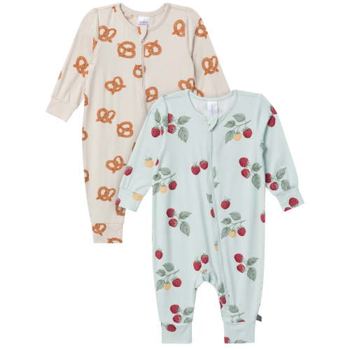 Modern Moments by Gerber Baby Neutral Super Soft Viscose 2-Pack Coveralls, Sizes Newborn - 12 Months