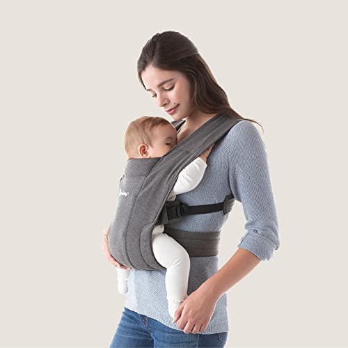 Ergobaby Embrace Cozy Newborn Baby Wrap Carrier (7-25 Pounds), Premium Cotton, Heather Grey