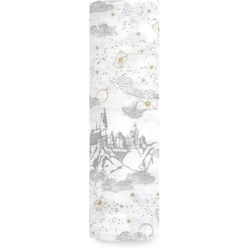 aden + anais Harry Potter Swaddle Blanket, Boutique Muslin Blankets for Girls & Boys, Baby Receiving Swaddles, Ideal Newborn & Infant Swaddling Set, Perfect Shower Gifts, Single, Harry Potter