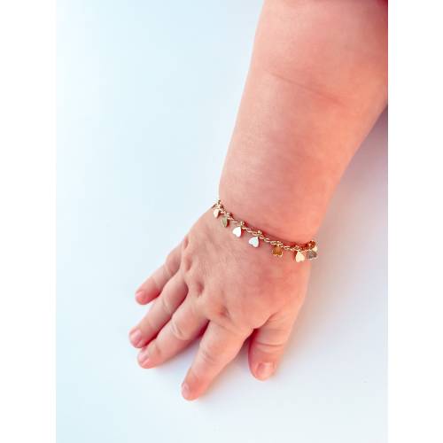 Gold Filled Heart Chain-Toddler bracelet-Easter Outfit-Easter Basket- Baby Girl Easter Gifts-baby bracelet-mommy&me bracelet-baby bracelet