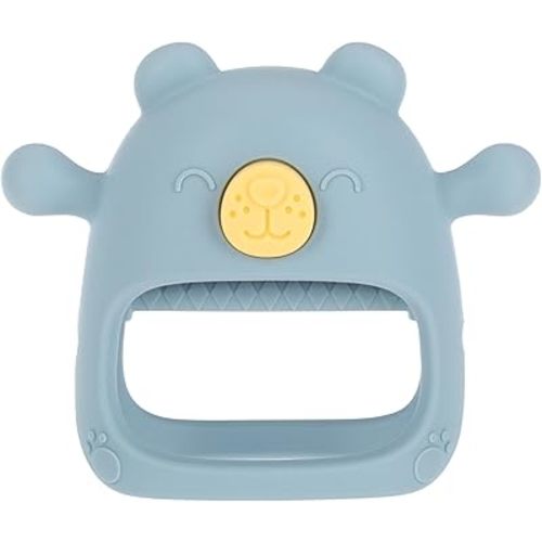 Nuby Silicone Wrist Teething Mitten - Baby Teether Ring - 3+ Months - Blue Bear
