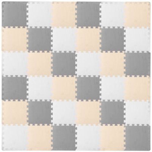 Prosource Kids Solid Floor Play Mat 3/8-in, 16 Sq Ft - 16 Tiles, Assorted