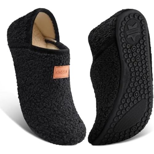 ATHMILE House Slippers for Women Men Indoor Barefoot Slippers Socks Furry Slip on House Shoes Cozy Comfy Slippers for Home Bedroom Travel Yoga