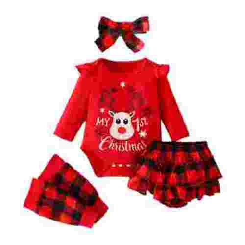 Holiday Savings Clearance 2023! Itsun Toddler Girl Romper Winter,Newborn Baby Girls Clothes Outfits Infant Reindeer My First Christmas Bodysuit Romper Shorts Clothing Sets for Xmax Red 0-3 Months