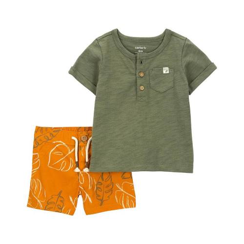 Baby Boy Carter's 2-Piece Henley Tee & Shorts Set