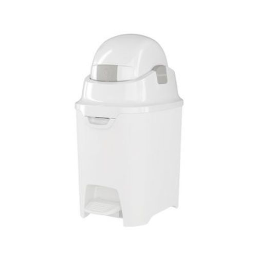 Foundations Mini Hands-Free Diaper Pail - Durable & Odorless Diaper Disposal, Holds up to 30 Newborn Diapers, Refill with Any Bags - White