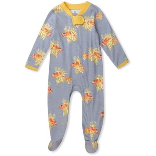 HonestBaby Sleep & Play Footed One-Piece Pajama Sleeper 100% Organic Cotton, Baby Boys