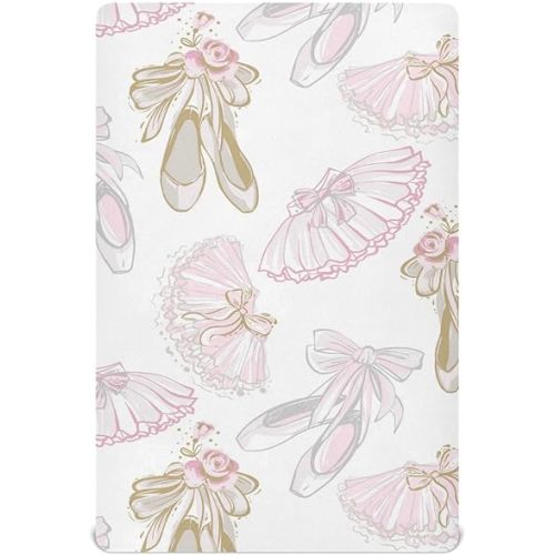 Baby Crib Sheet Ballet Shoes Ballerina Crib Mattress for Boys and Girls Playard Sheet Soft Breathable Fitted Baby Mattress Cover 52x28in