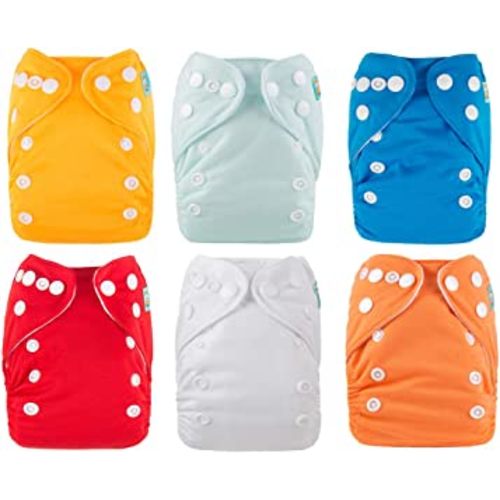 ALVABABY Newborn Cloth Diapers Pocket for Less Than 12pounds Cloth Diaper 6pcs with 12 Insert 6SVB03