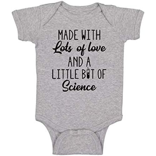 Made With Lots Of Love And A Little Bit Of Science - Funny Baby Essentials Bodysuit Romper