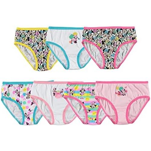 Disney Girls' Minnie Mouse Underwear with Multiple Print and Silhouette Options in Sizes 2/3t-8