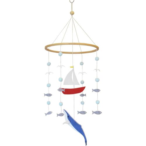 Baby Crib Mobile (Whale and Sailboat Ocean) - Baby Shower Gift Nursery Decoration for Boys & Girls