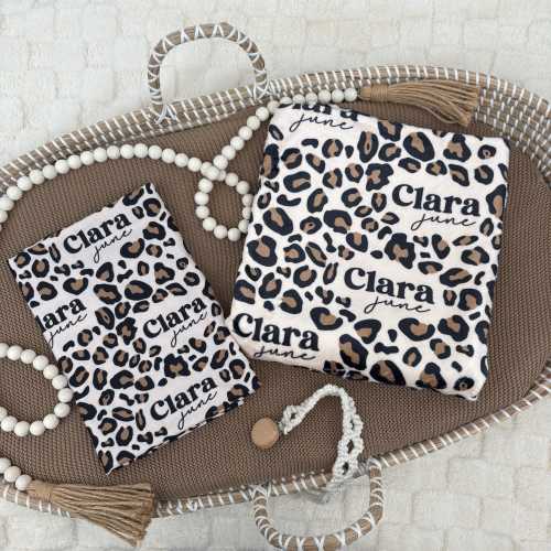 Leopard Baby Name Blanket, Newborn Name Swaddle, Personalized Baby Name Swaddle, Hospital Blanket, Animal Print Baby Swaddle, Cheetah Baby