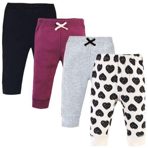 Touched By Nature Baby And Toddler Girl Organic Cotton Pants, Heart, 0-3 Months